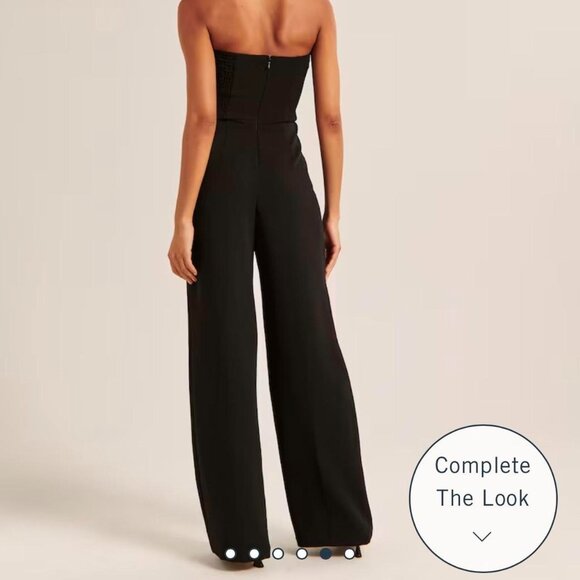 Abercrombie & Fitch Strapless Premium Crepe Jumpsuit - Tall - Picture 2 of 3